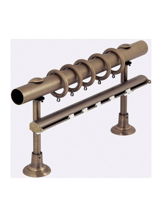 Frans Metallic Curtain Pole E1 Single Diameter 25mm Length 160cm Antique Bronze