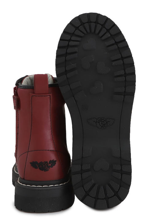 Doris Bordeaux Anatomisch Lederne Kinderstiefel mit Reißverschluss Burgundisch
