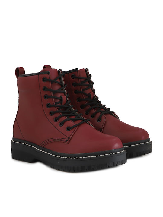 Doris Bordeaux Anatomisch Lederne Kinderstiefel mit Reißverschluss Burgundisch