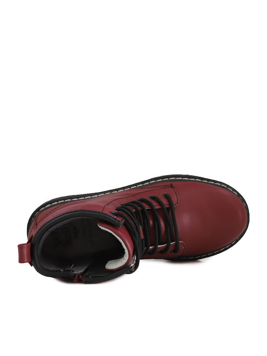 Doris Bordeaux Anatomisch Lederne Kinderstiefel mit Reißverschluss Burgundisch