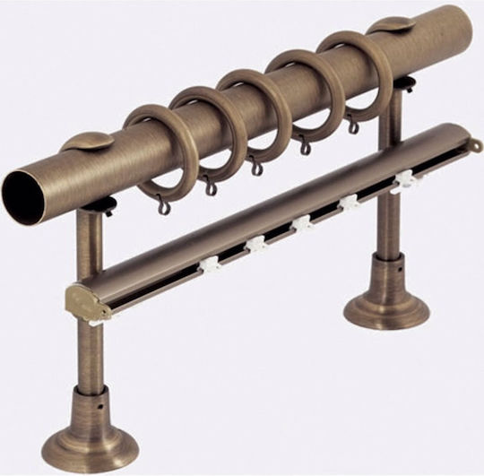 Frans Metallisches Vorhangstangen E8 Doppel mit der Eisenbahn Φ25mm 160cm Antik Bronze