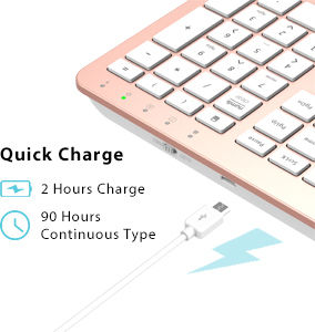 iClever IC-GK08 Wireless Bluetooth Keyboard & Mouse Set English US Pink