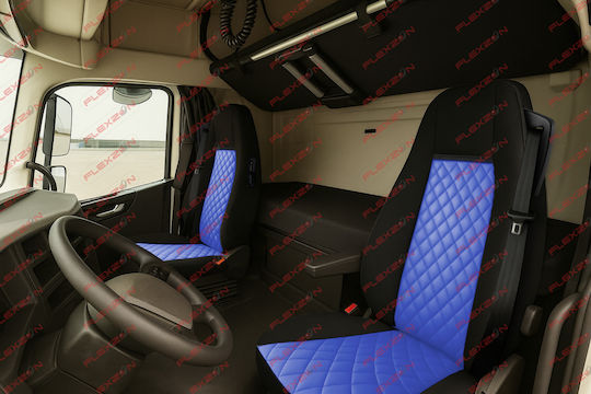 Комплект Калъфи За Камион 2 Бр Volvo Fh 2013+ Червен Еко Кожа