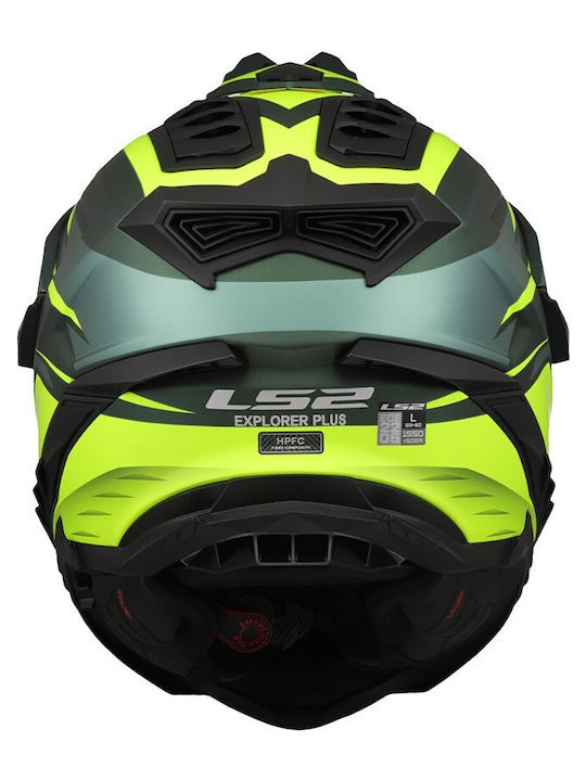 LS2 Explorer MX701 Spire Adventure Matt Fluo Green Κράνος Μηχανής On-Off ECE 22.06 1460gr με Sunvisor