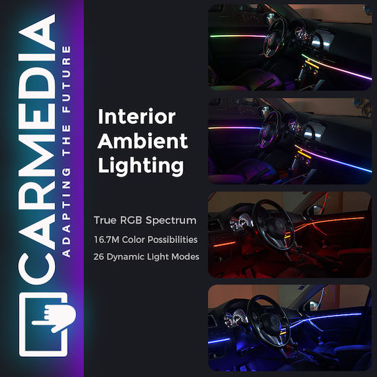 Carmedia Innenraum-Dekorationsbeleuchtung für Autos Carmedia RGB Farbe