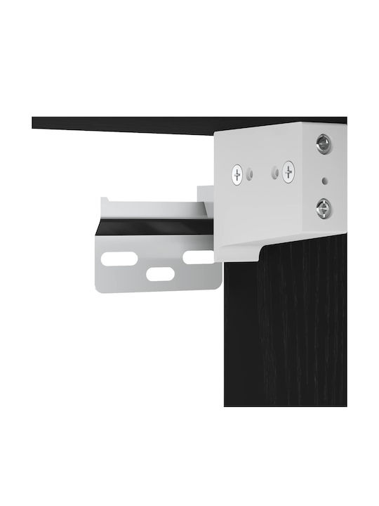 Living Room TV Unit with Showcase & Lighting Black Beech L30xW28.5xH30cm
