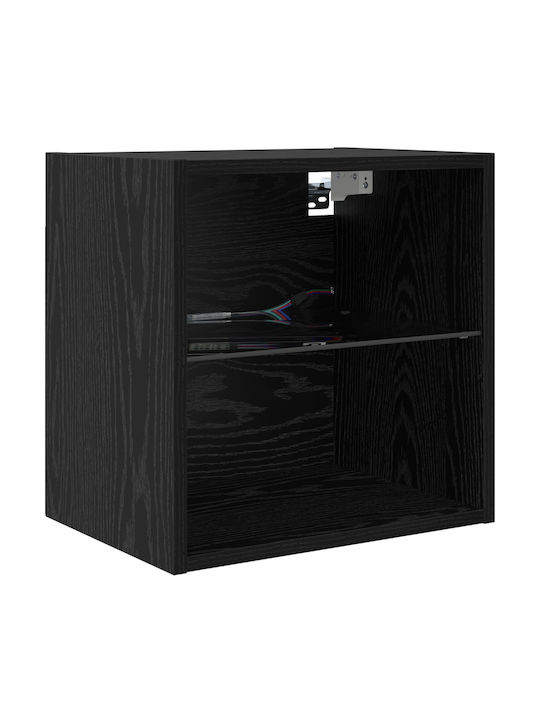 Living Room TV Unit with Showcase & Lighting Black Beech L30xW28.5xH30cm