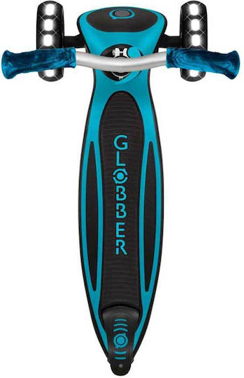 Globber Детско Тротинетка Сгъваема Ace Lights с Три Колела с LED Осветление за 4+ Години Тюркоазена