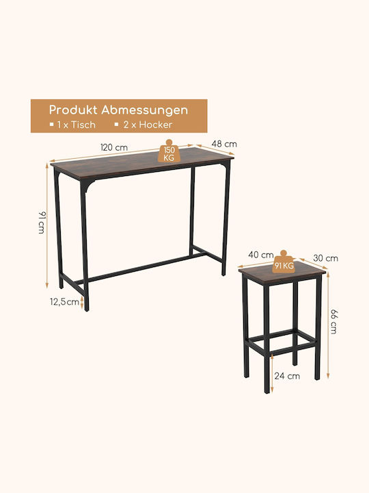 Τραπεζαρία 3τμχ 120x48εκ.