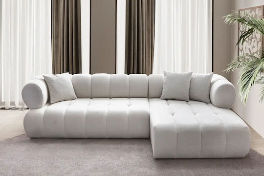 Petra Γωνιακός Καναπές με Δεξιά Γωνία Λευκό 280x90x70εκ.