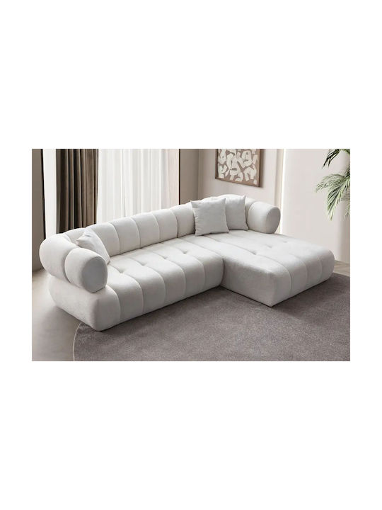 Petra Γωνιακός Καναπές με Δεξιά Γωνία Λευκό 280x90x70εκ.