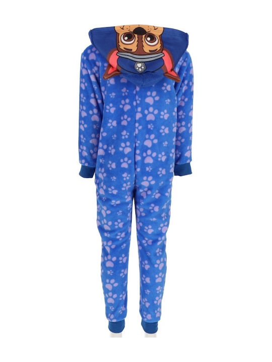 Bubbles Lover Παιδική Πιτζάμα Ολόσωμη Χειμωνιάτικη Fleece Μπλε