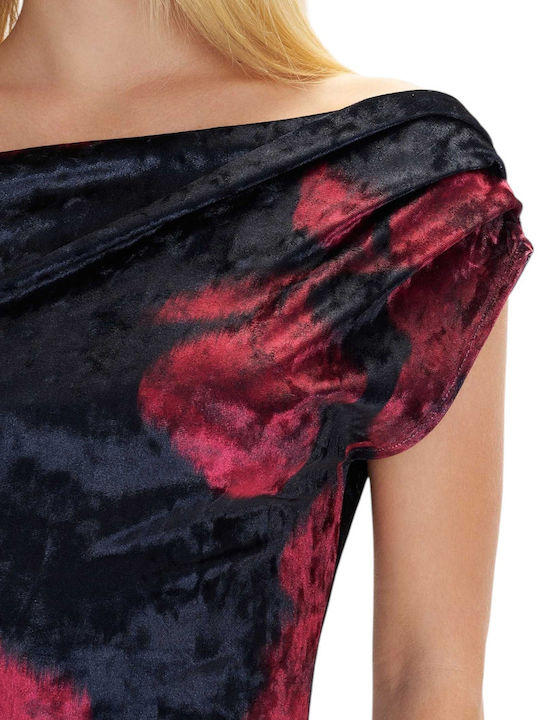 Maxi Abendkleid Samt Multicolour