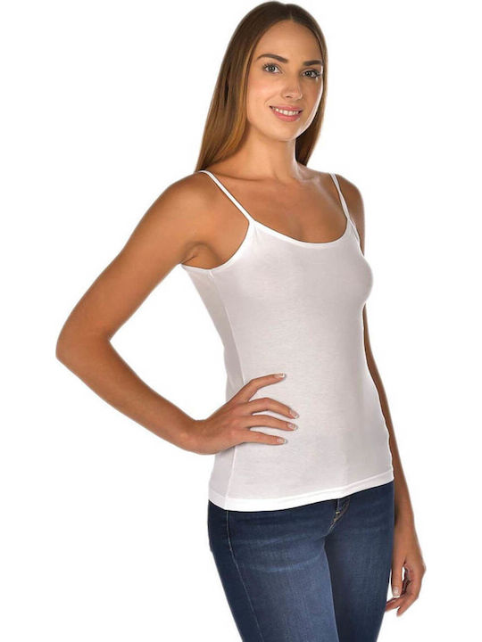 Women's Cotton T-Shirt with Spaghetti Strap White