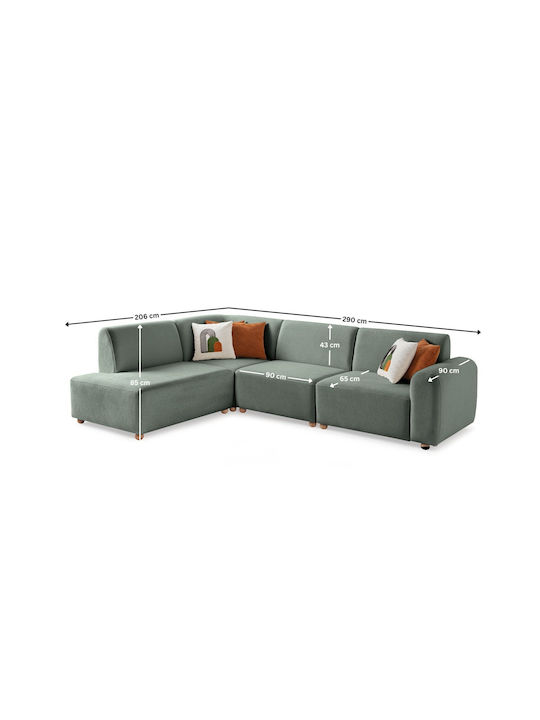 S-loft Colțar Canapea cu Colțul Stâng Verde Marin 206x290x85 cm