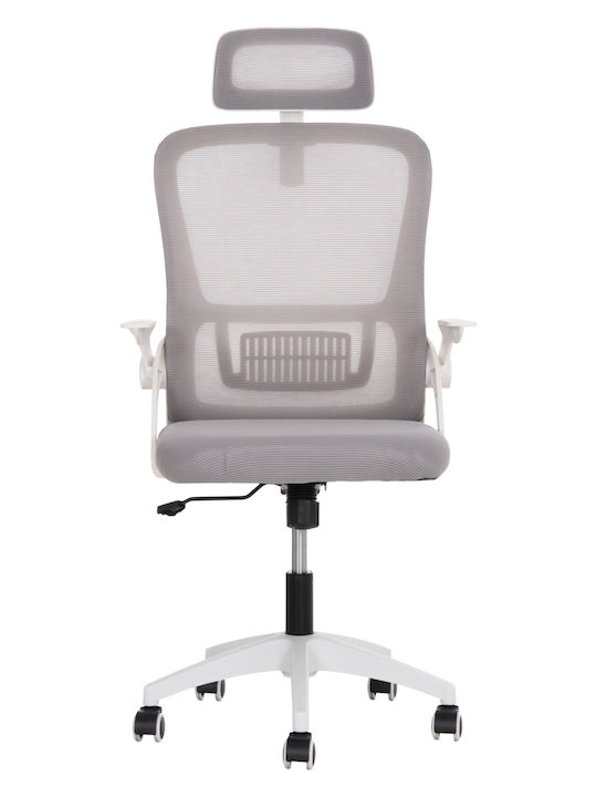 HomeMarkt Blazer Office Chair with Adjustable Arms Grey White
