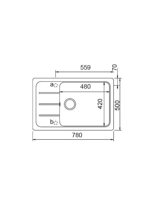 Schock Element Ένθετος Νεροχύτης από Συνθετικό Γρανίτη Μ78xΠ50cm Γκρι