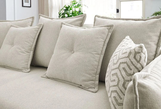 Puffy Canapea Cu Trei Locuri Pat Crem 235x98x95 cm