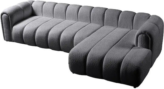 N-line Γωνιακός Καναπές με Δεξιά Γωνία Dark Grey 265x185x70εκ.
