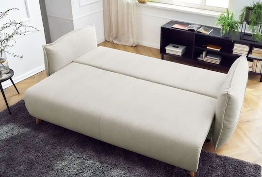 Puffy Canapea Cu Trei Locuri Pat Crem 235x98x95 cm