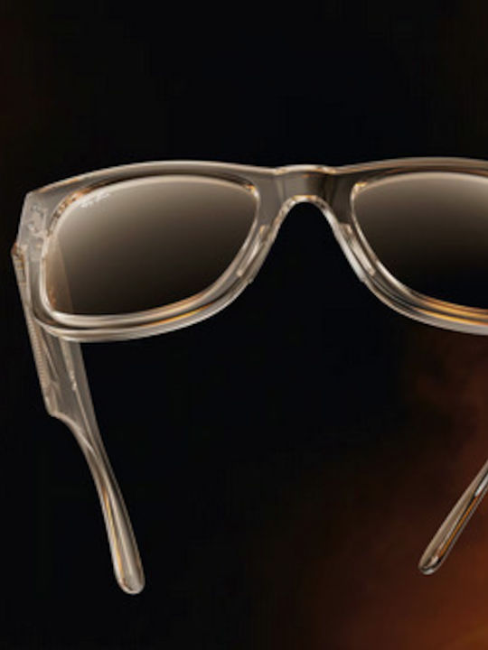 Ray Ban Mega Wayfarer Унисекс Слънчеви Очила с Бежова Пластмасова Рамка и Кафяви Стъкла RB0840S 68701A