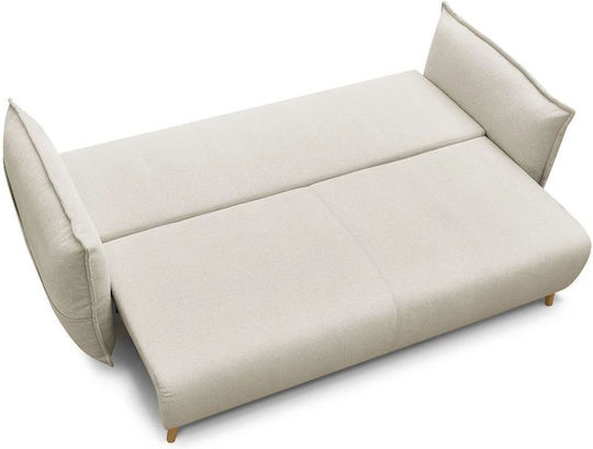 Puffy Canapea Cu Trei Locuri Pat Crem 235x98x95 cm