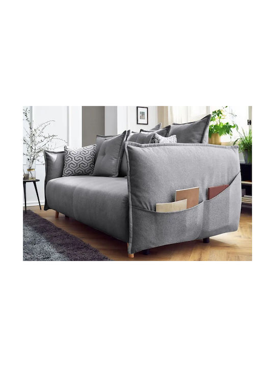 Puffy Τριθέσιος Καναπές Κρεβάτι Grey 235x98x95εκ.