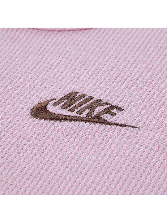 Kids' Set with Pants Winter 2pcs Pink Lurex Waffle