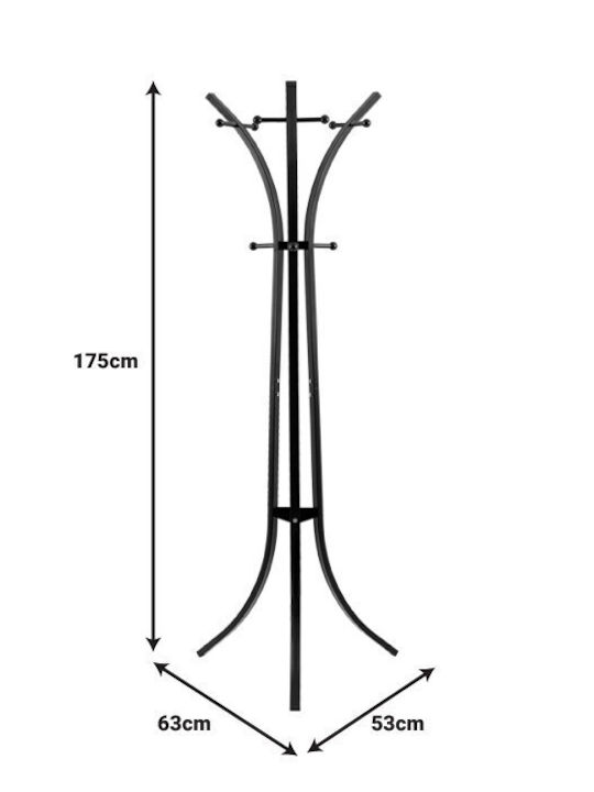 Pakketo Zensine Cuiere de podea Metal Negru 51x63x175cm