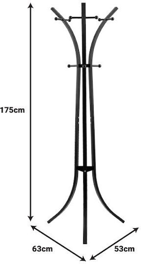 Pakketo Bamile Καλόγερος Μεταλλικός Μαύρος 51x63x175cm