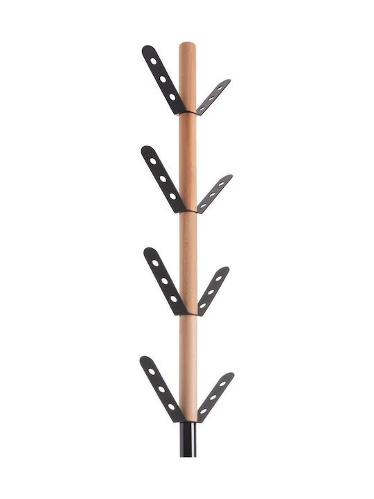 HomeMarkt Billy Καλόγερος Ξύλινος Οξιά / Μαύρος 37x37x180cm