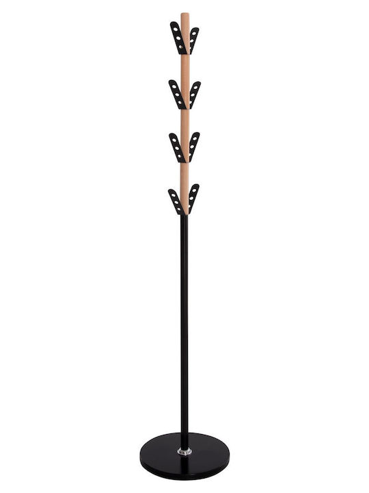 HomeMarkt Billy Καλόγερος Ξύλινος Οξιά / Μαύρος 37x37x180cm