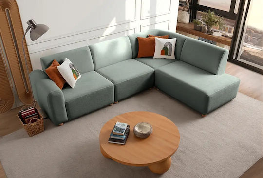 S-loft Colțar Canapea Cu Colțul Din Dreapta Verde Marin 206x290x85cm