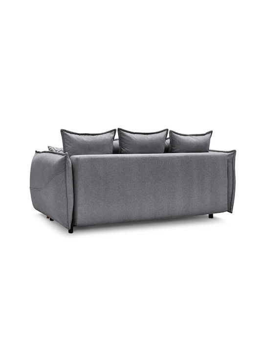 Puffy Τριθέσιος Καναπές Κρεβάτι Grey 235x98x95εκ.