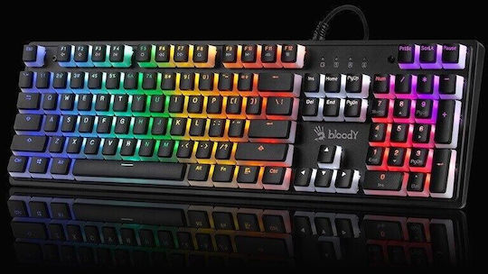 A4Tech Bloody S510R Gaming Mechanical Keyboard with LK Blue switches and RGB lighting (English US)