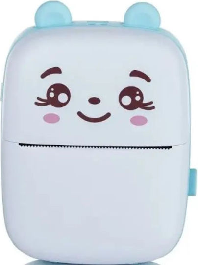 Mini Cat Θερμικός Εκτυπωτής για Φωτογραφίες με Bluetooth Λευκό - Γαλάζιο KLN-724032