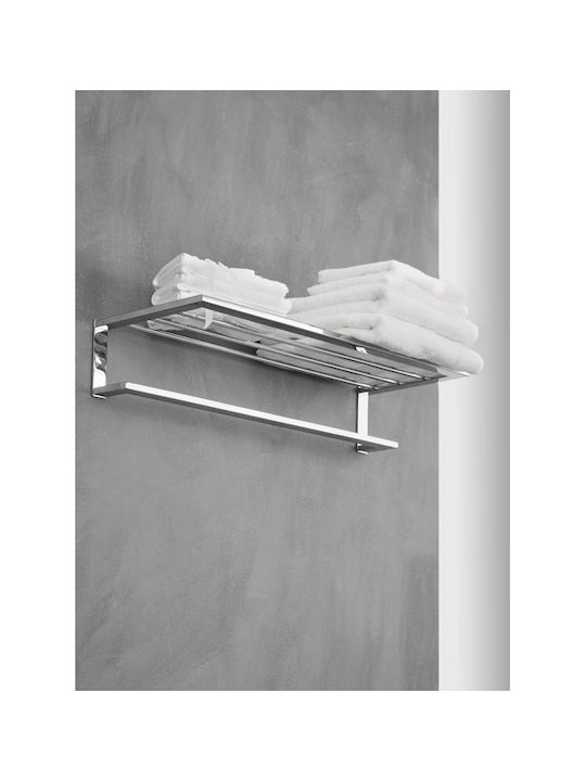 Bronze Art Wall-Mounted Bathroom Shelf Unit with 5 Positions ​60x21cm Inox Silver