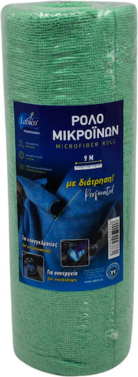 Cleaning Roll 30cm X 9 Meters Microfiber Perforated Every 30cm 30pcs X 30x30cm Green Labico 02531.14n/green