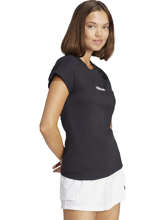 Essentials Linear Damen T-Shirt Schwarz