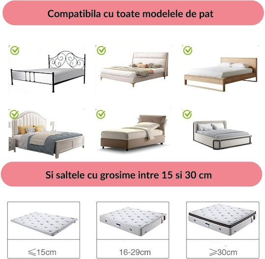 Kidizi Bară de protecție pentru pat Montaj simplu în Culoare Roz 200εκ. 3buc