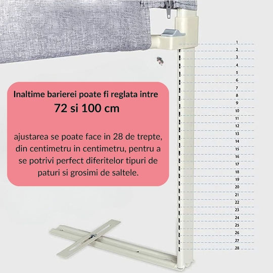 Kidizi Bară de protecție pentru pat Montaj simplu în Culoare Roz 200εκ. 3buc