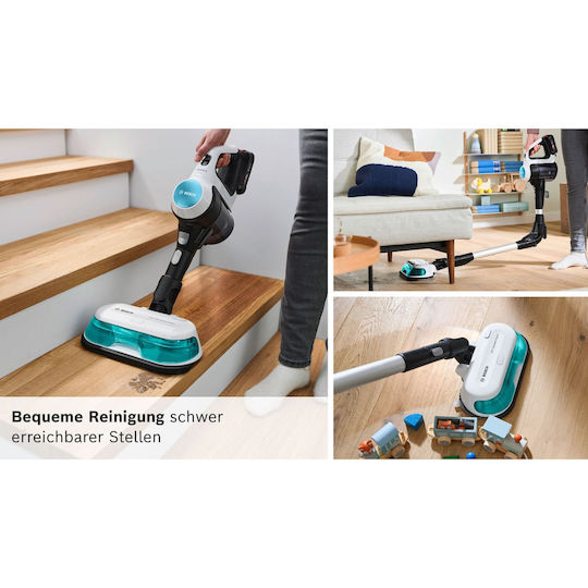 Bosch Unlimited 7 ProHygienic Επαναφορτιζόμενη Σκούπα 2 σε 1 Stick & Χειρός 18V Τιρκουάζ