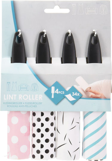 Set 4 Rolete Pentru Scame Adezive Excellent Houseware Plastic Hârtie 34 Foi Multicolore