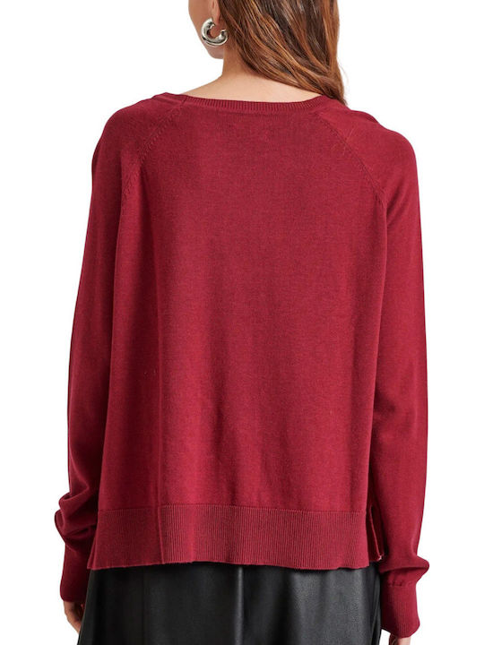Women's Long Sleeve Sweater Cotton Purple