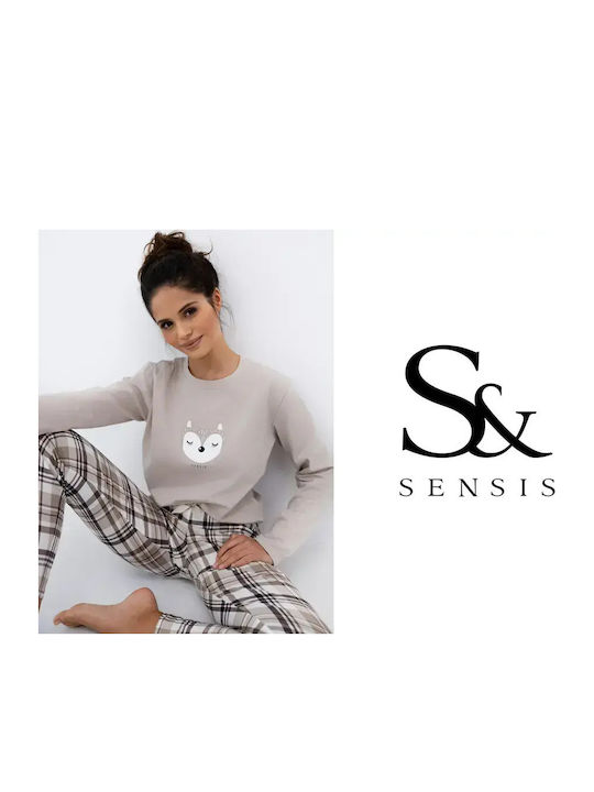 Sensis Winter Women's Pyjama Set Beige