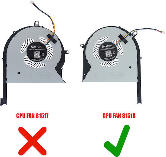 Laptop Fan GPU Cooling Fan Asus ROG Strix GL503 GL503GE GL703 GL703GE GL703GEE PX703GE 13NR0082AP0301 3HBKLTMJN10 XRDSF593512MNOT DFS593512MN0T DFS593512MNOT 5pin Code 81518