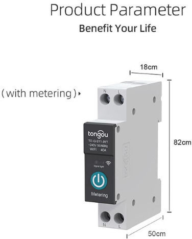 Tongou Tongou Tuya Wifi Smart Kwh 40A Kilowatt Meter Electric Panel Analog Rail Single Phase Wi-Fi Tuya TO-Q-SY1-JWT