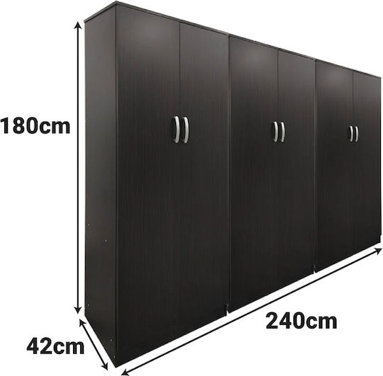 Sechs Türen Kleiderschrank Lego Wenge 240x42x180cm