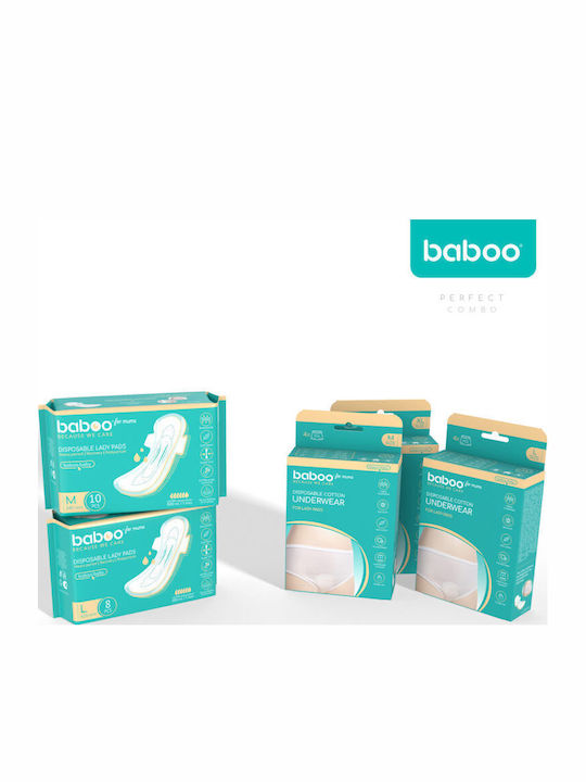 Set 4 Einweg Baumwoll-Umstandsunterhosen Baboo Größe M