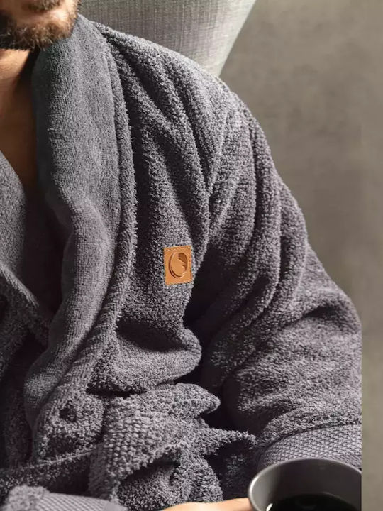 Borea Lava Bathrobe with Collar Grey 420gr/m²